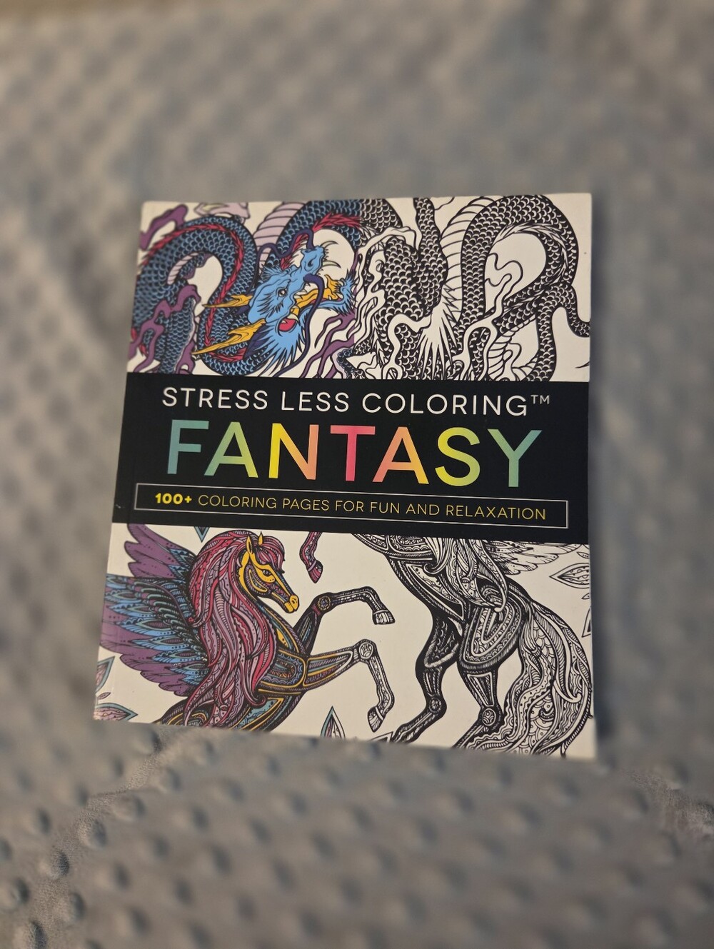 Stress less coloring for adults Fantasy one page removed